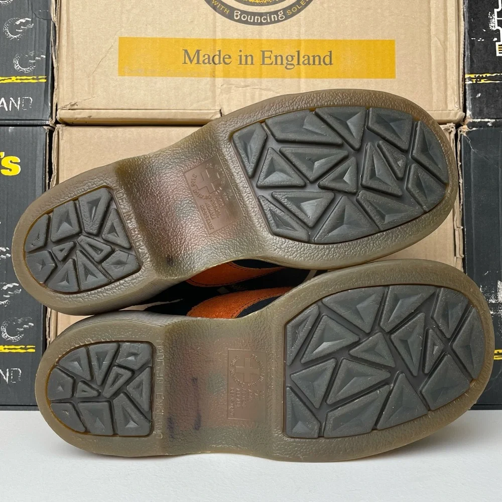 Vintage Dr. Martens MIE Blue Orange Stripe Chunky Oxfords Shoes UK 6 - Picture 13 of 16